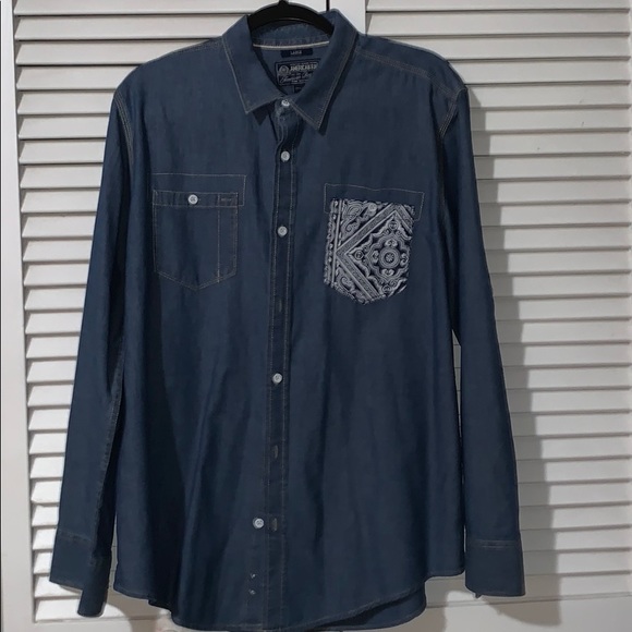 American Rag - Denim Button Down Shirt - Picture 1 of 4